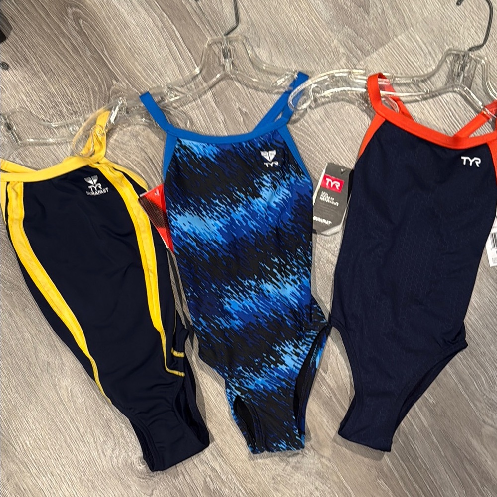 TYR Swimwear Trio - Navy, Blue, Yellow
